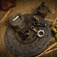 The troublesome con rod in question. They were planning to reinstall that clutch after scuffing it with a rock.